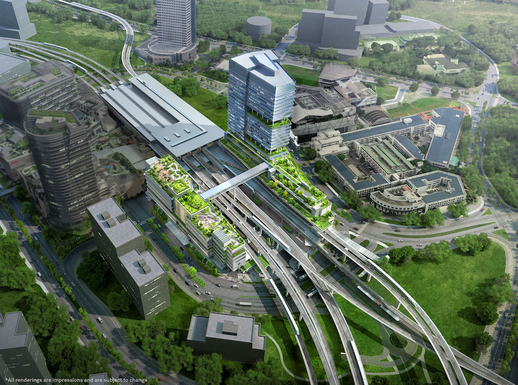aedas jurong east integrated transport aerial view